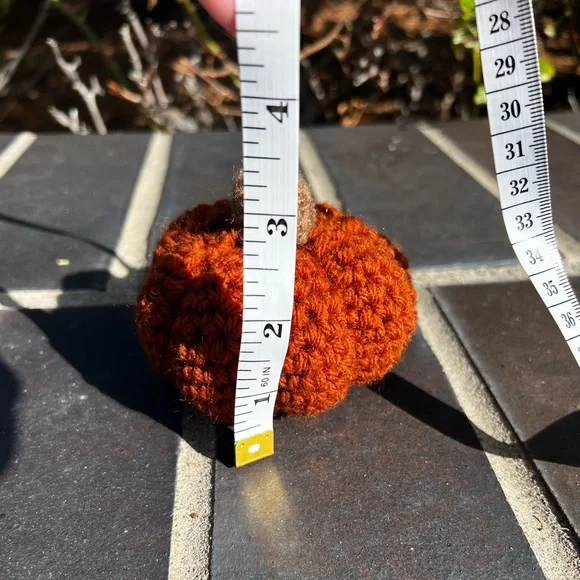 Hand Crocheted Set of 5 Rustic White & Orange Pumpkins Fall Halloween Decor! - Picture 12 of 12